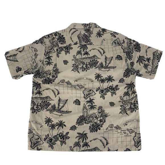 Men's Winnie Fashion Short Sleeve Button Down Hawaiian Shirt Tan 2XL Islands - Picture 4 of 4
